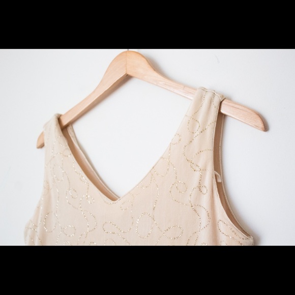 Ronni Nicole Petite by Ouida | Vintage 90's Champagne Evening Dress | Size 8P - Picture 4 of 11